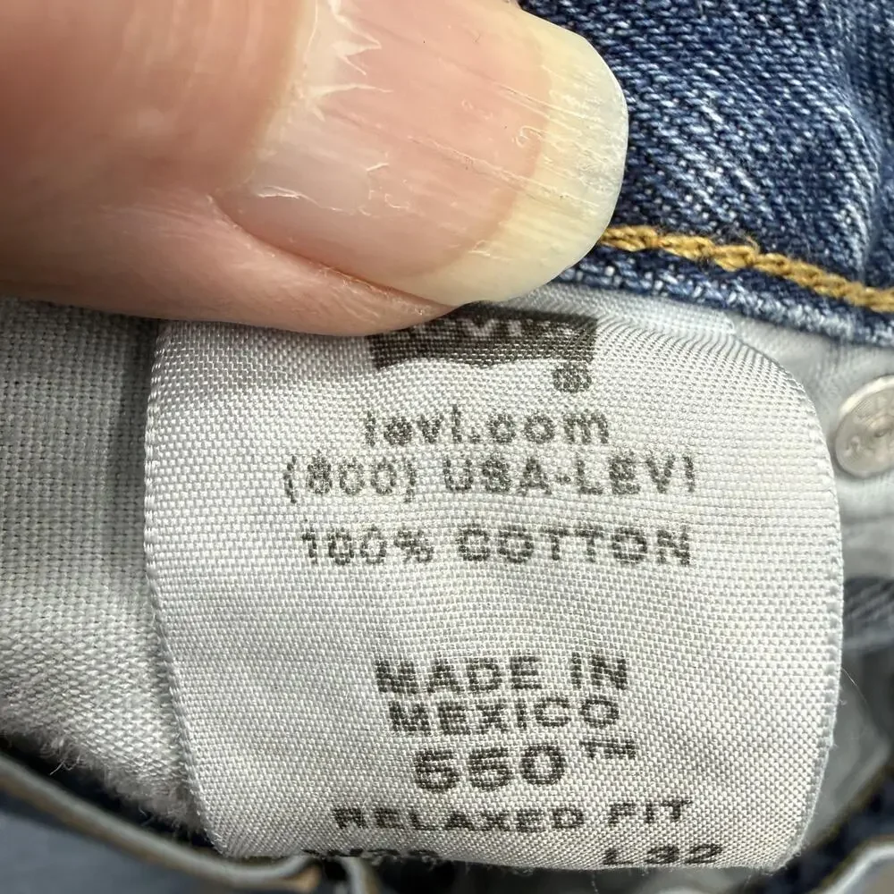 Levis‎ 550 Jeans Mens 36x32 (Fits 34/31) Blue Relaxed Fit Tapered Leg Denim